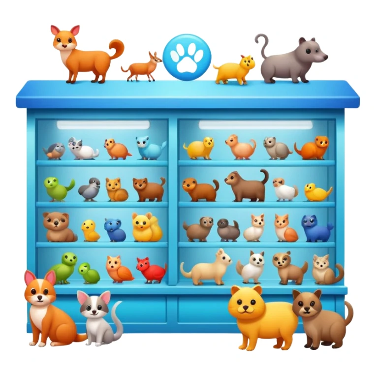 pet shop store with animals sticker