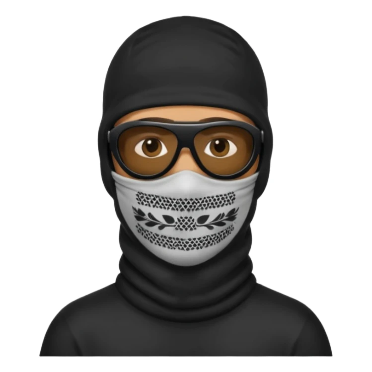 man in balaclava and black sunglasses sticker