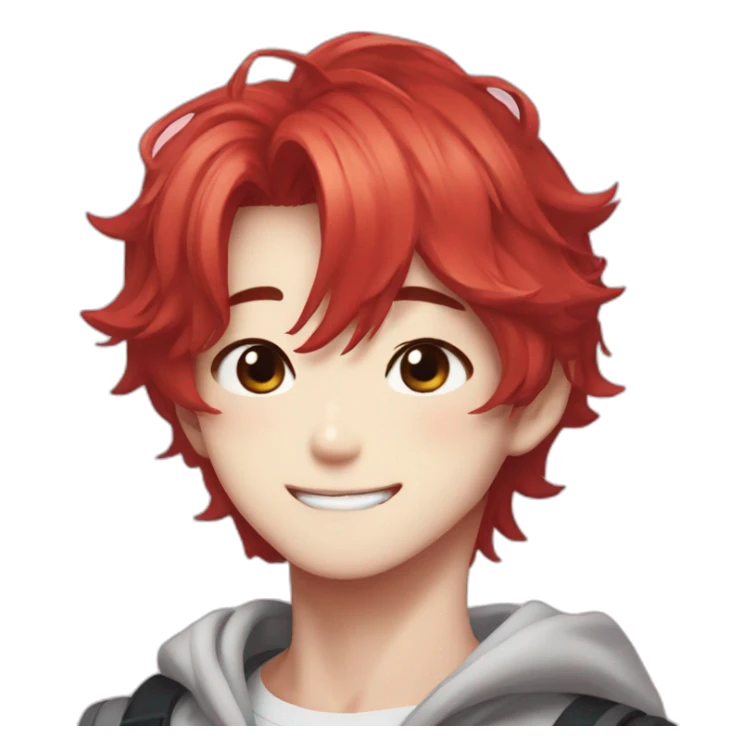 Stray Kids Hyunjin red hair sticker