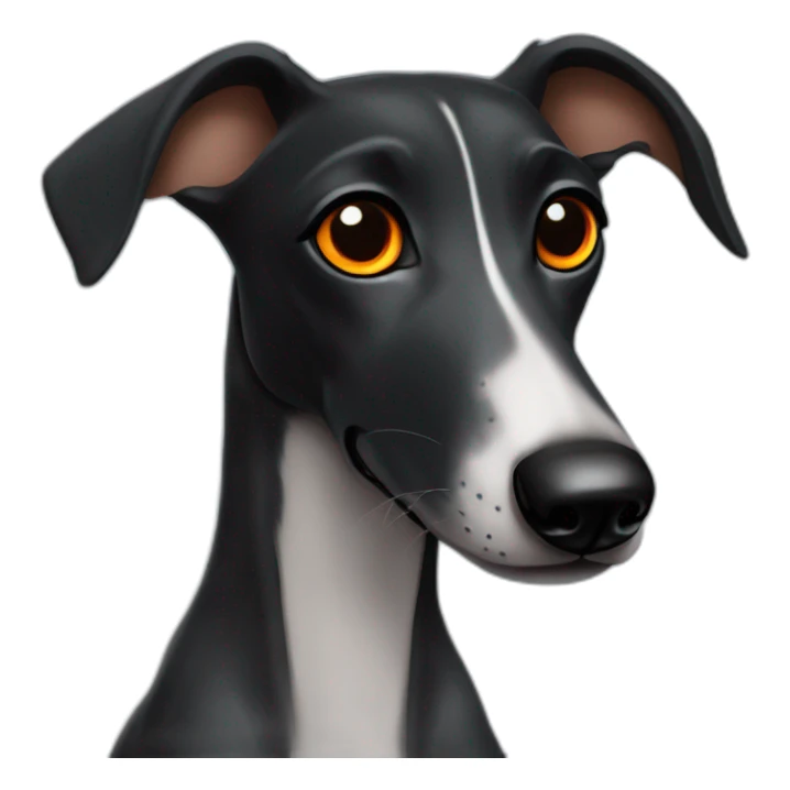 black baby greyhound with orange eyes sticker