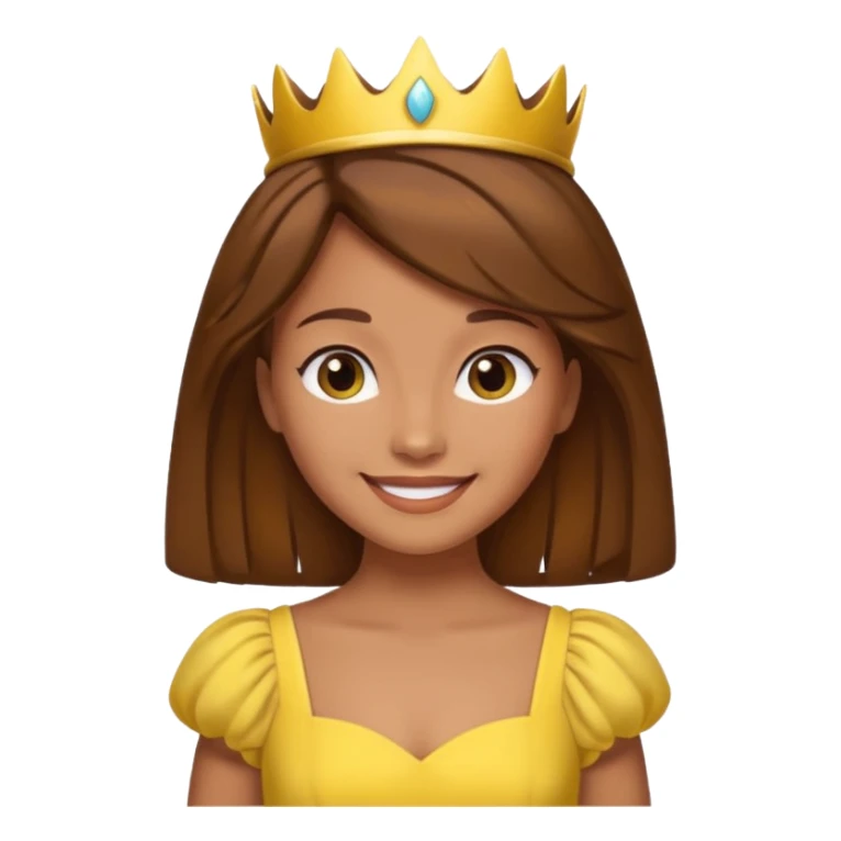 Princess daisy yelllow dress standing with brown hair  sticker