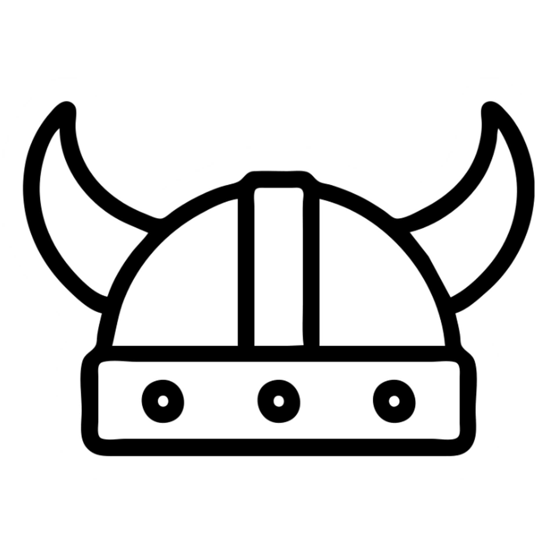 viking helmet icon, clean outlined style, for game ASKA sticker