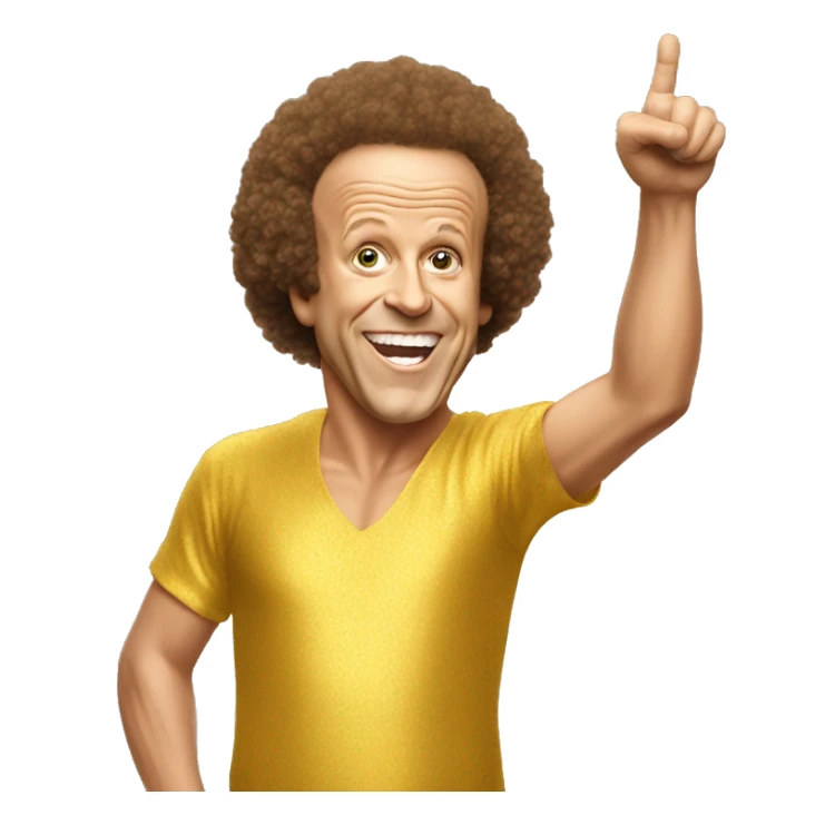 Richard Simmons celebrating hand up pointing sticker
