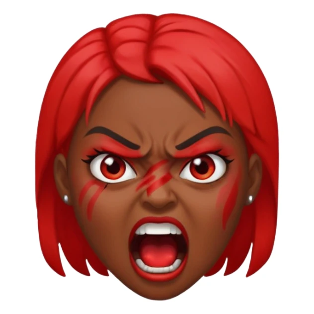 redtsion angry black girl ragebait red face sticker