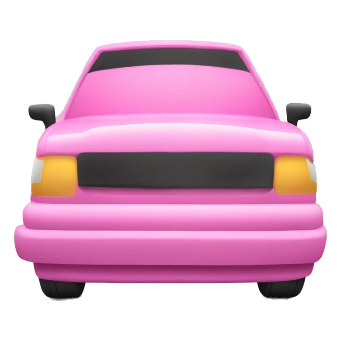 A car from 80,s. It’s pink and it has eyebrows sticker