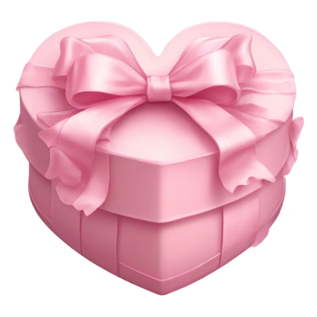 frilly pastel pink heart-shaped box of chocolates with a bow sticker