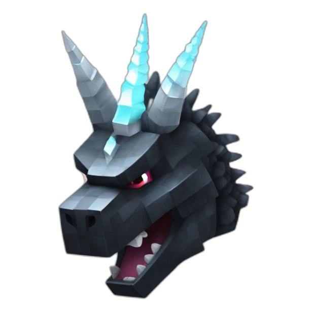 Minecraft Black Godzilla Head With Diamond Unicorn Horn and Lazer Eyes sticker
