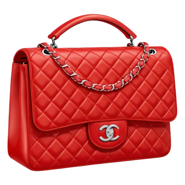 chanel flap bag bright red color bag  sticker