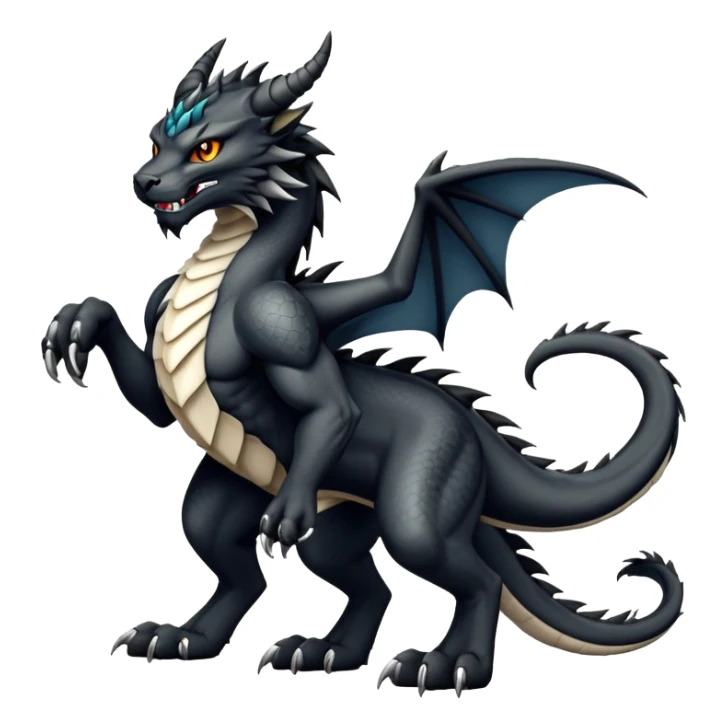 Black Dragon-type Fakémon-Lynx full body sticker