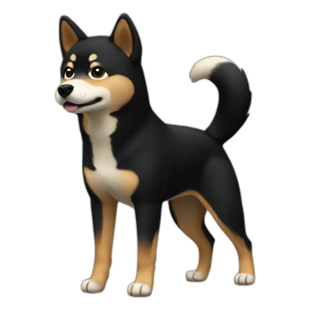 black shiba inu full body sticker