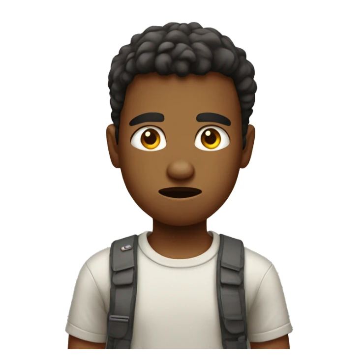 irritated boy outdoors in shirt sticker