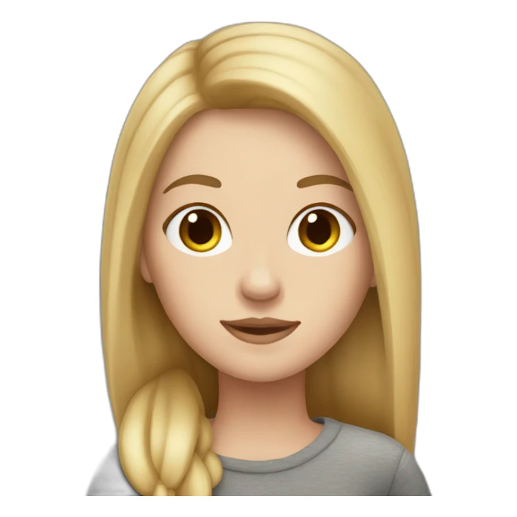 white girl with brown hair and blonde at the end sticker