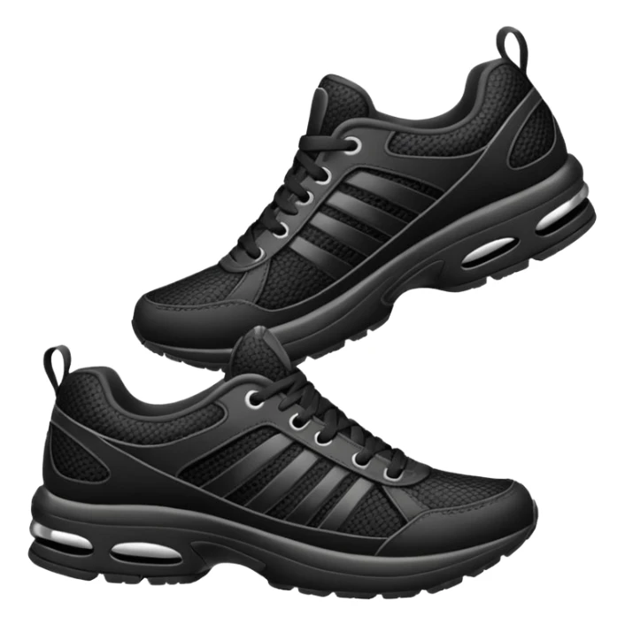 Make me an emoji of 2 black running shoes sticker