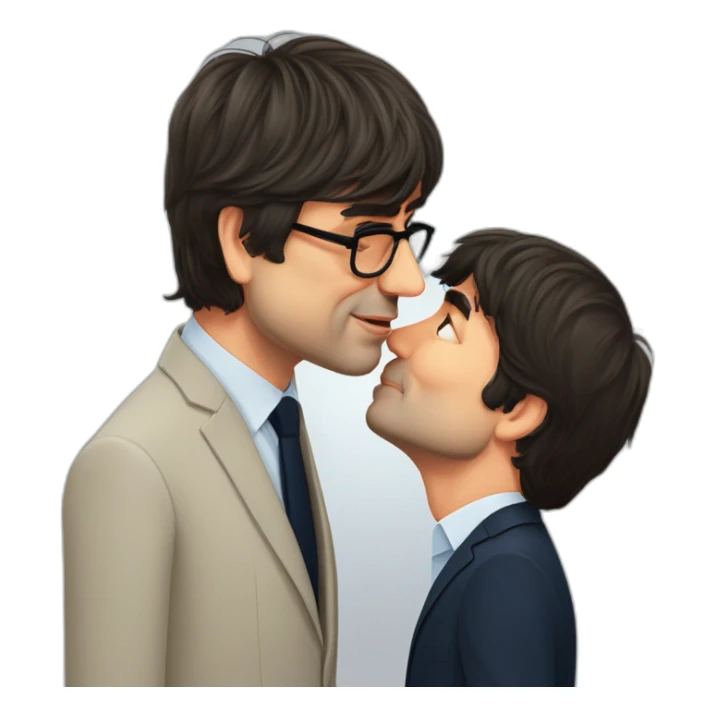 Carles Puigdemont kissing Pedro Sánchez sticker