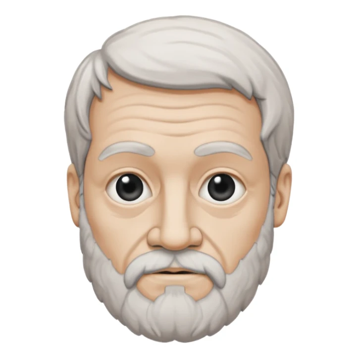 Aristotle portrait, hand-drawn look, as a black-and-white sketch sticker