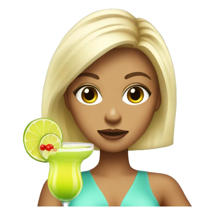 Blonde girl acting sassy with a margarita  sticker