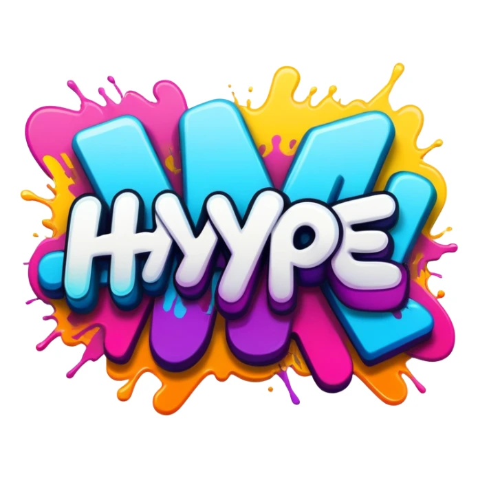 graffiti of the word hype  sticker