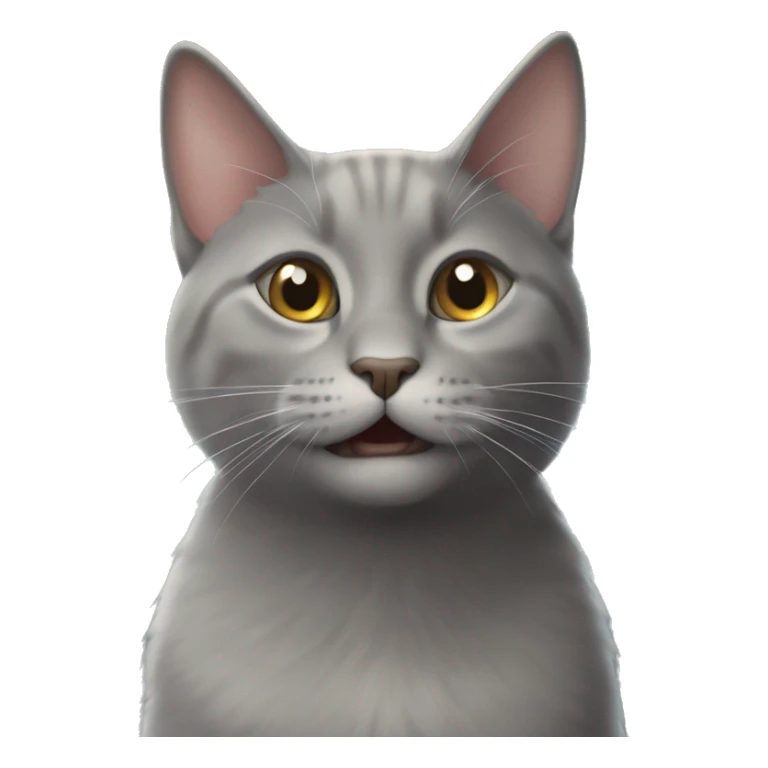 grey cat happy near door say goodbaye sticker