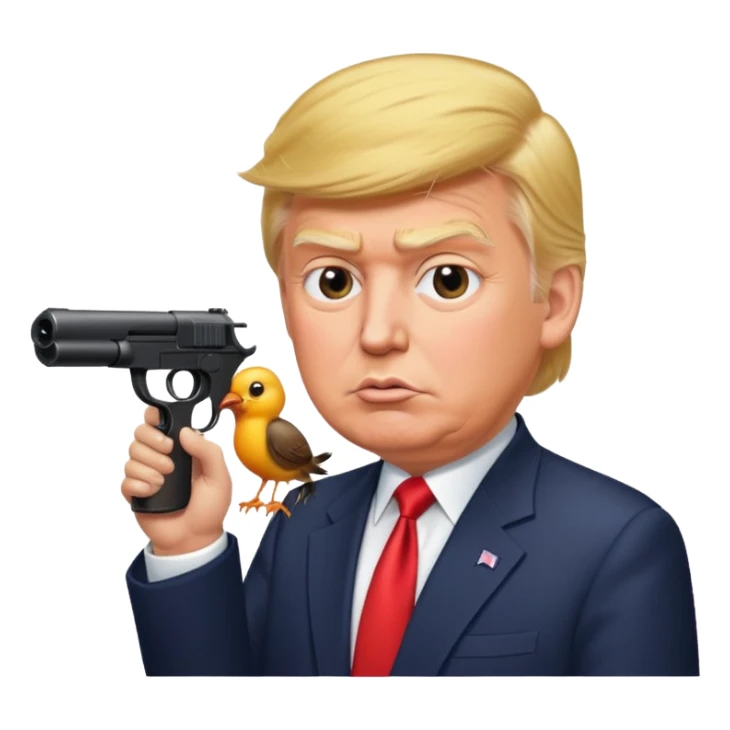 Donald trump shooting a bird sticker