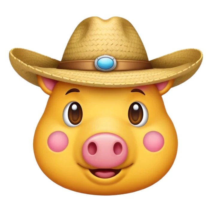 CREA UN EMOJI DE UN CERDO CON UN SOMBRERO sticker