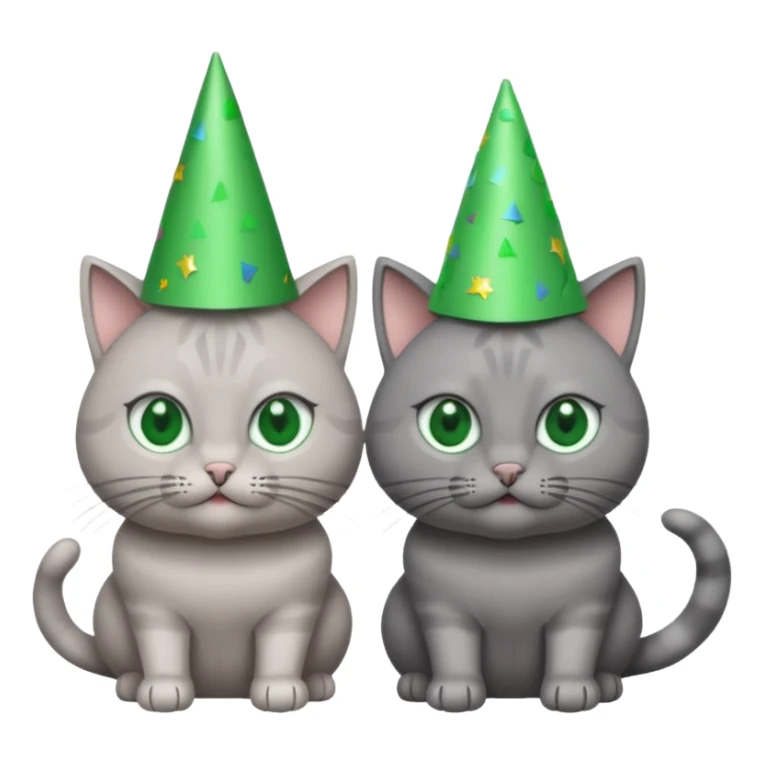 Two grey cats in the disco with green eyes sticker