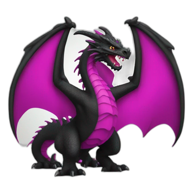 black and magenta angry dragon sticker