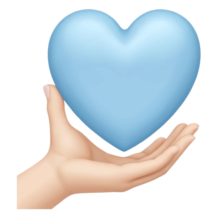 a pale blue heart in your hand  sticker