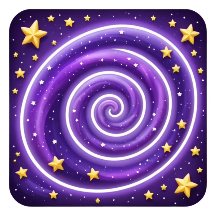 Purple Galaxy emoji with shining stars sticker