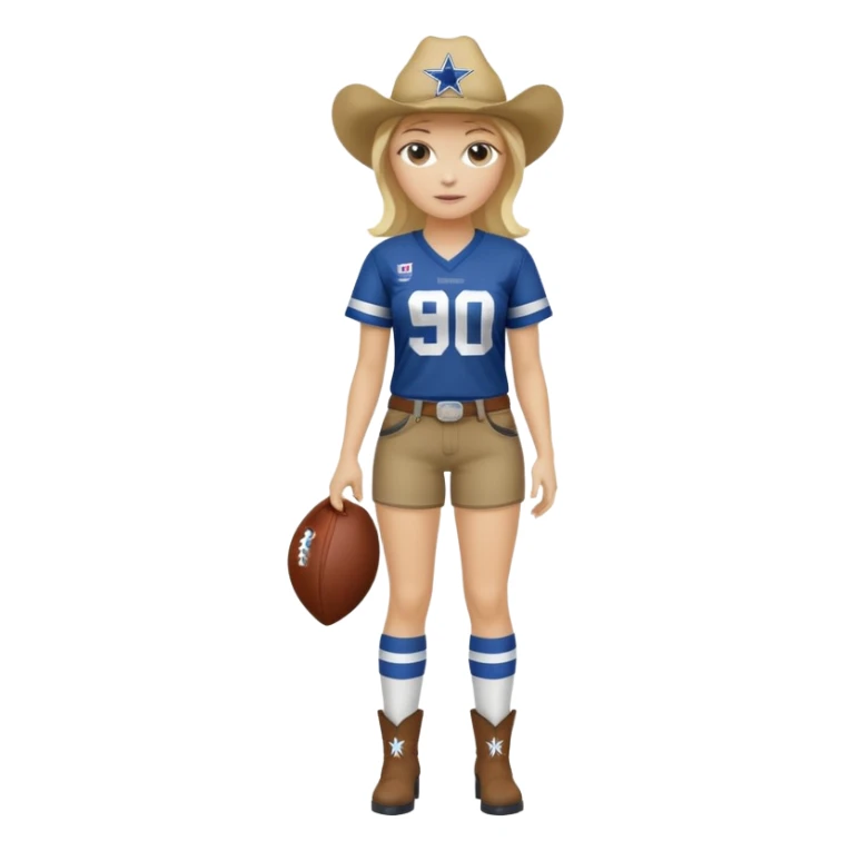full body fat blonde with cowboys jersey sticker
