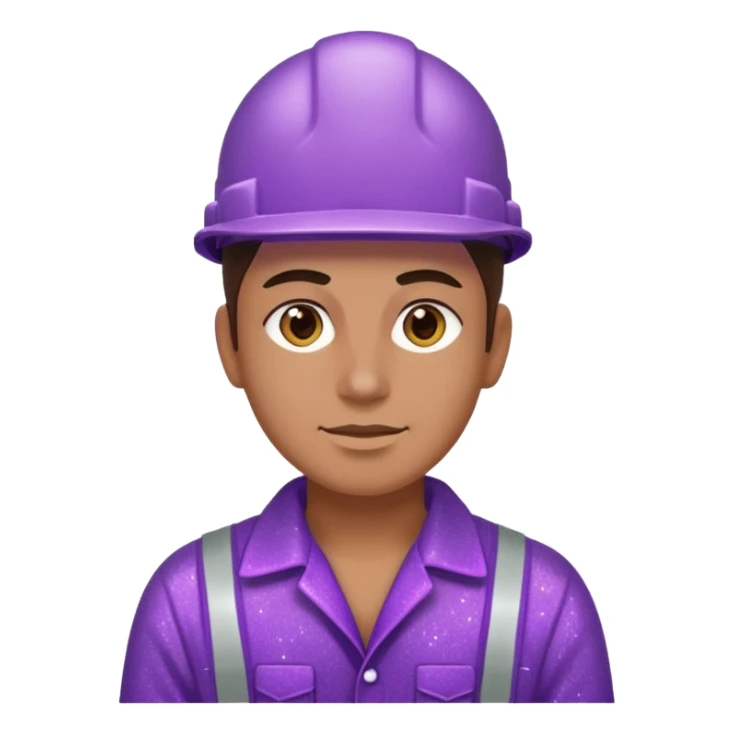 industrial worker wearing purple glittery clothes sticker