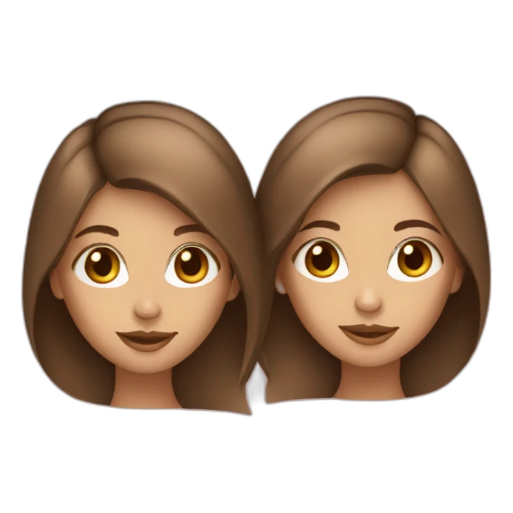 two Russian sisters Brown hair sticker