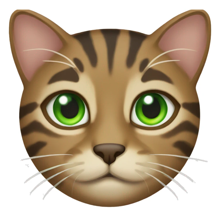 Brown tabby cat with green eyes sticker