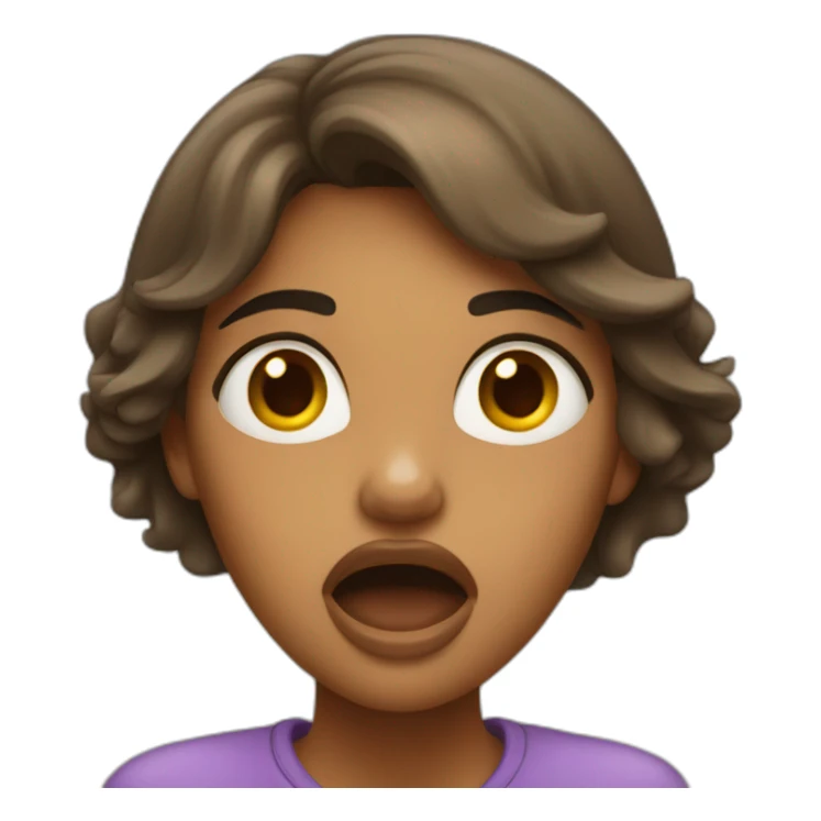 Light Brown girl scared with hands on side of face and mouth open big sticker