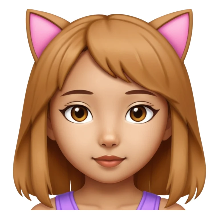 8 years old asian girl with a cat ears sticker