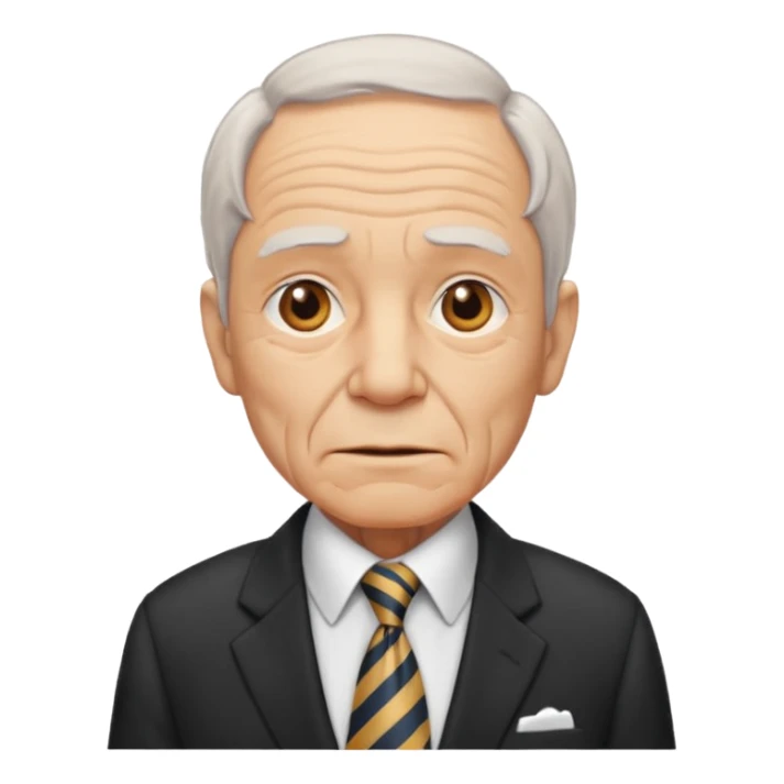 old man in suit with Necktie sticker