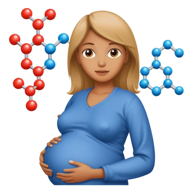chemical molecule symbol next to a pregnant  sticker