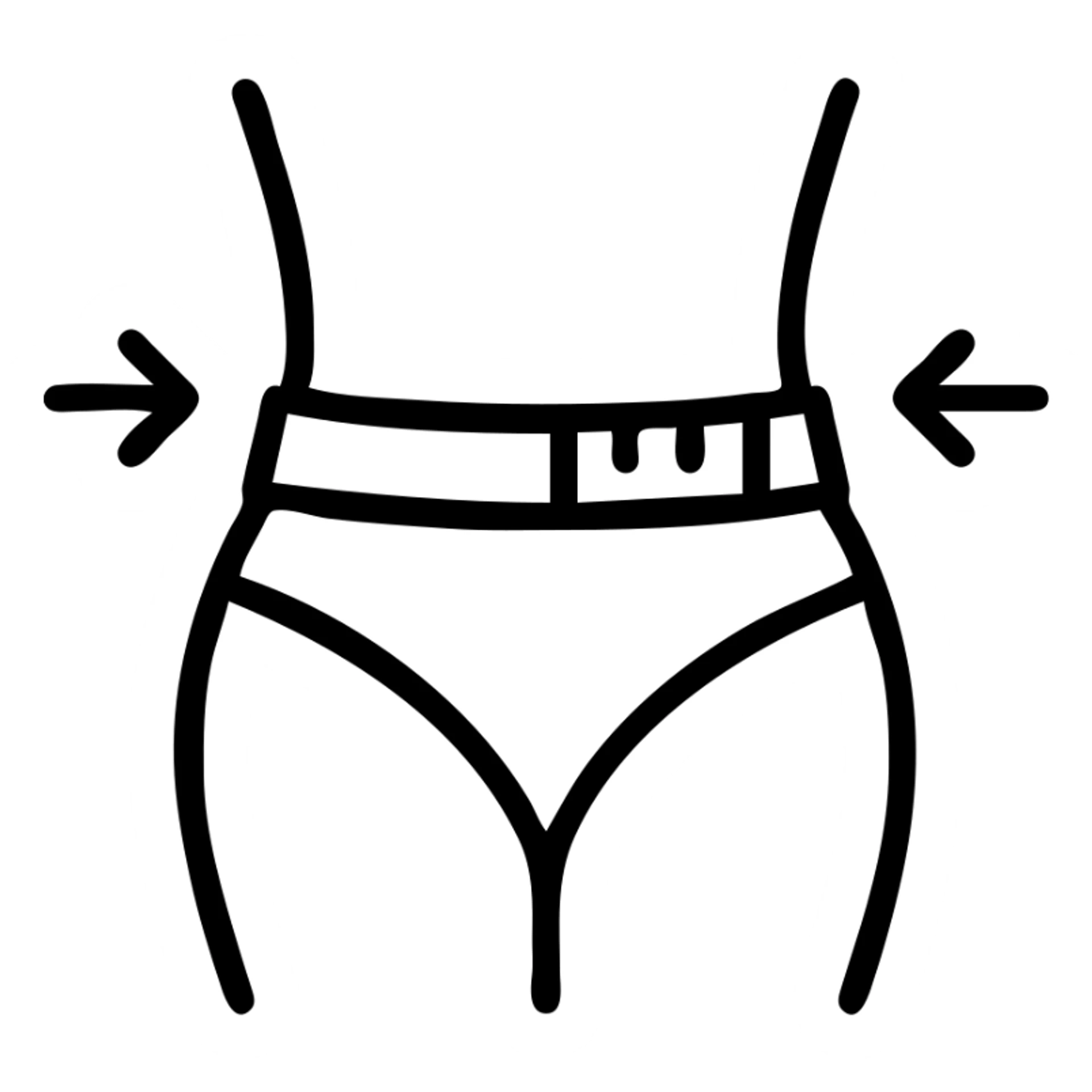 icon for weight loss with a tape measure or slimming silhouette, flat design, easy to recognize sticker