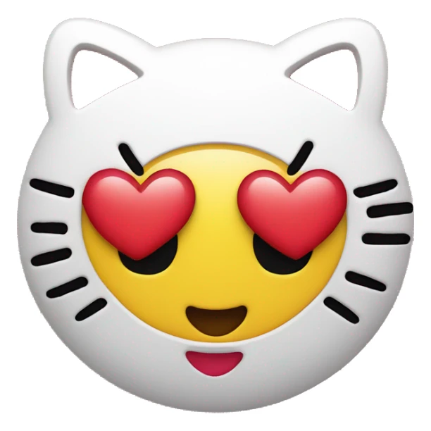 hello kitty heart eye yellow emoji iphone sticker