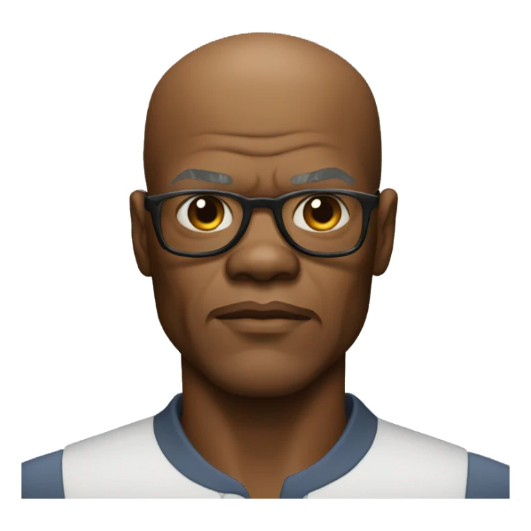 bald samuel l jackson serious wearing shirt sticker