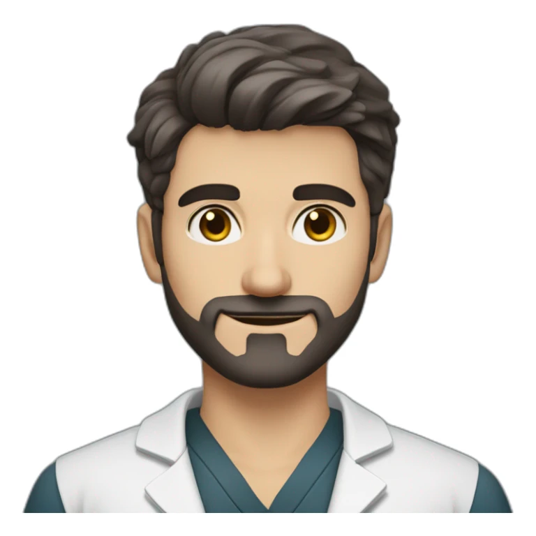 Giovanni Gosch Berton medical student with short beard, short dark heir sticker