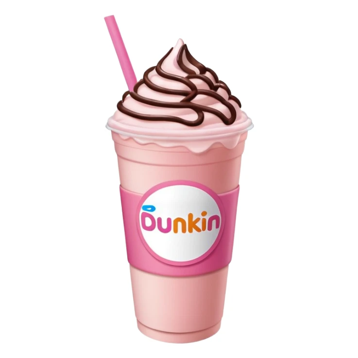 Light pink Dunkin refresher with chocolate cold foam melting into drink  sticker
