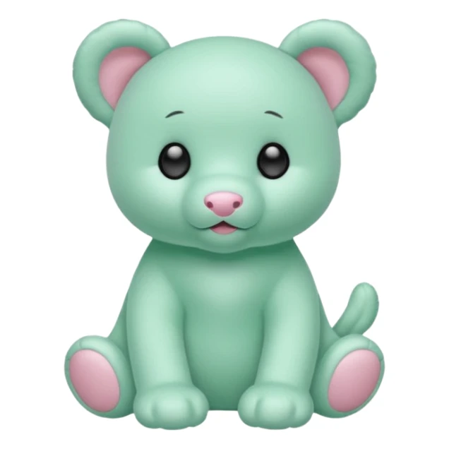 Mint green realistic beanie baby sticker