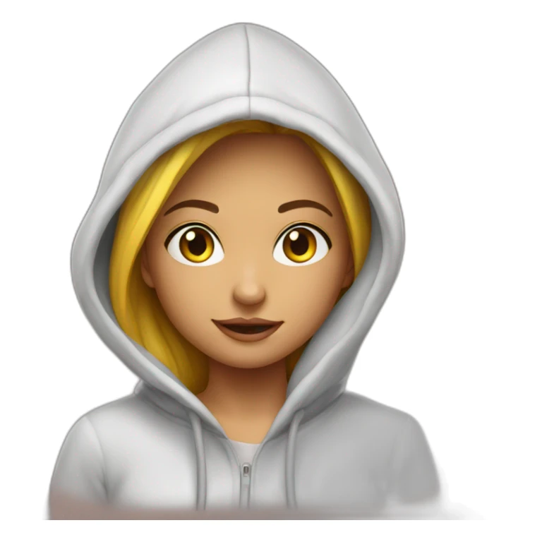 girl hoodie with hood sticker
