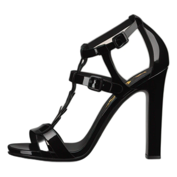 Ysl TRIBUTE heel SANDAL black PATENT LEATHER sticker