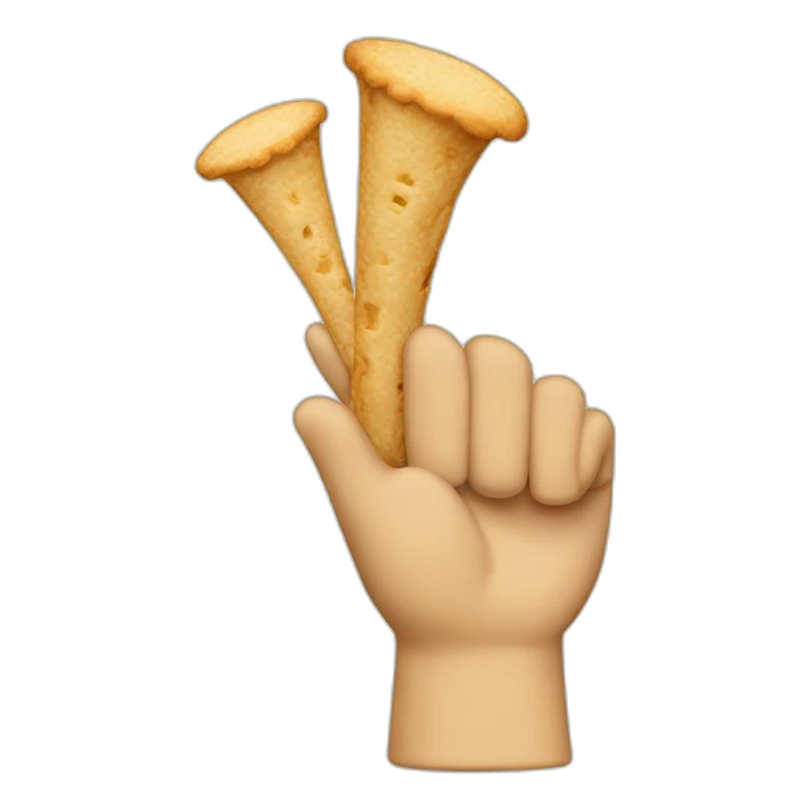 hand with fingers made of poptarts playing trumpets sticker