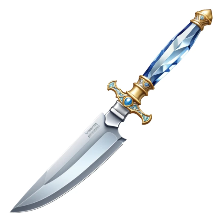 An ornate knife made of crystal sticker