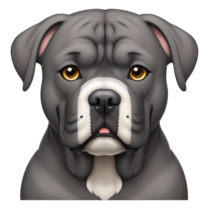 grey cane corso with a white line up his nose sticker