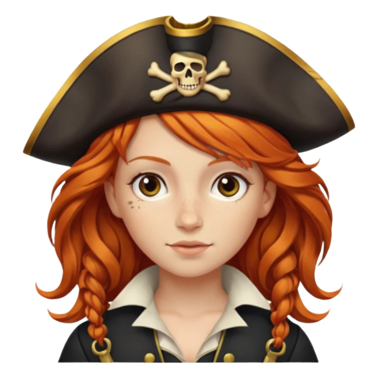 ginger hair pirate girl sticker