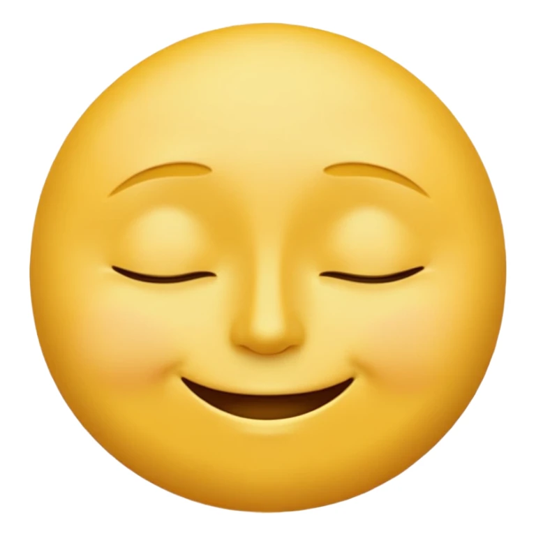 yellow face emoji, smiling while sleeping, closed eyes, peaceful expression, classic emoji style sticker