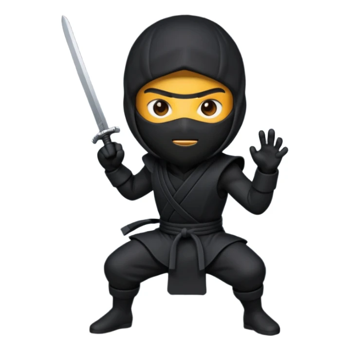 Black Ninja emoji with MB written on it sticker
